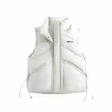 鸭鸭 美式基础款纯色品牌字母慵懒立领拉链防风大口袋厚款户外极寒保暖休闲百搭马甲羽绒服 女款