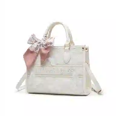 SMILE FOCUS Embroidered PU Tote Bag