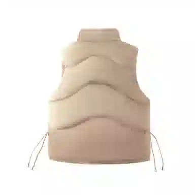 鸭鸭 美式基础款纯色品牌字母慵懒立领拉链防风大口袋厚款户外极寒保暖休闲百搭马甲羽绒服 女款