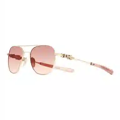 Chrome Hearts Aviator Sunglasses Pink Gold