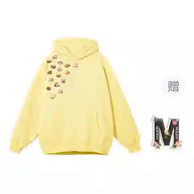 棉购 美式连帽加绒加厚慵懒风宽松卡通休闲舒适百搭外套卫衣 女款