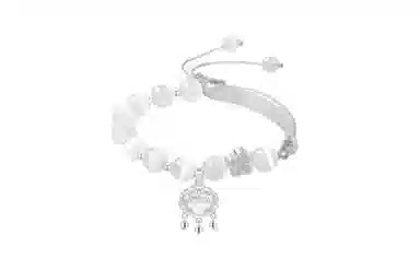 百利金 桃花平安锁半镯 国潮复古新中式平安转运吉祥招桃花精致轻奢优雅气质小众设计可调节转运珠手饰#好运 琉璃 手链 男女同款情侣款