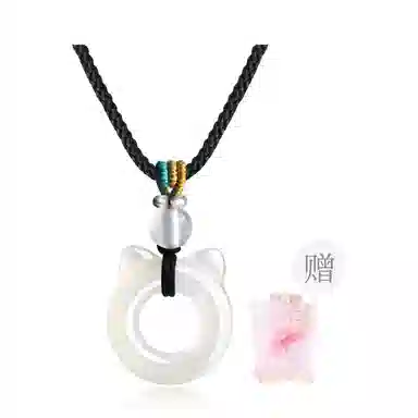 老凤祥 可爱猫咪 新中式国风显白 浪漫甜蜜风 轻奢小众精致百搭时尚设计玉坠#好运 玉髓 项链 男女同款情侣款