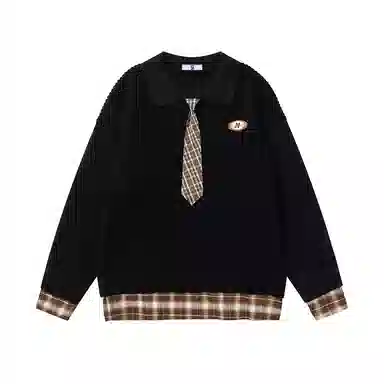 SY Plaid Patchwork Sweater