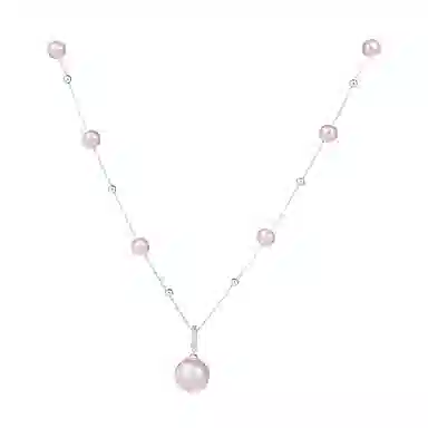 希遇 银色满天星蝴蝶结珍珠 轻奢小众颈链夏天温柔配饰品#好运 合金 项链 男女同款情侣款