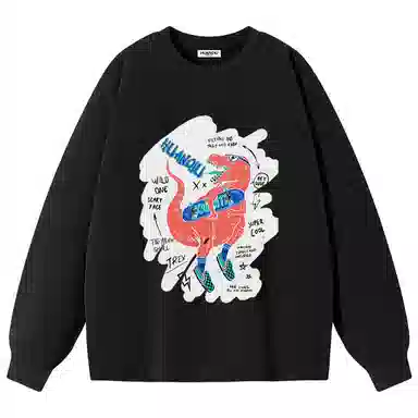 HUANQIU Oversize Cartoon Dinosaur Tee