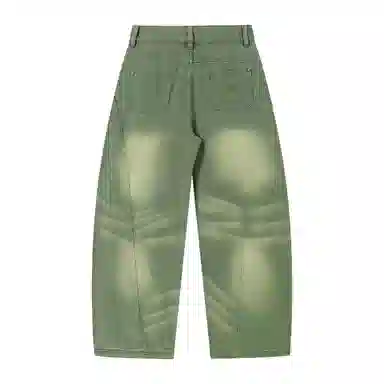 Mr. Jiangnan Retro Plush Apple Pin Wide Leg Jeans