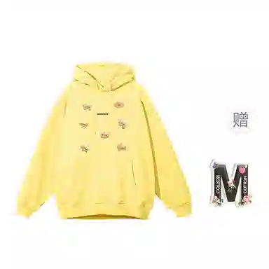 棉购 韩系少女可爱风连帽上衣学生卡通休闲时尚百搭潮流加绒加厚宽松卫衣 女款