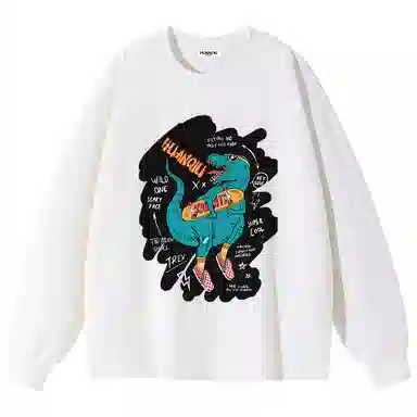 HUANQIU Oversize Cartoon Dinosaur Tee