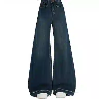 如续 宽松阔腿适中高腰牛仔裤 女款