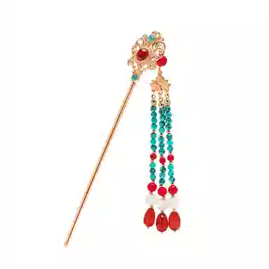 聆听花开 古风新中式个性精致气质大气优雅汉服旗袍古装高级感轻奢盘发步摇流苏复古宫廷 合金 发簪 女款