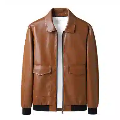 老爷车 秋季男士翻领机车爸爸装春秋成熟稳重休闲外套皮衣 男款