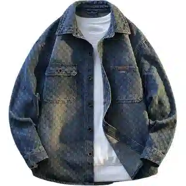 【dme】 美式高街心动帅气男孩外搭开衫上衣春秋回头率高的时尚翻领夹克时髦洋气牛仔外套 男女同款