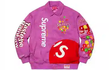 Supreme x Skittles x Mitchell & Ness Varsity Jacket