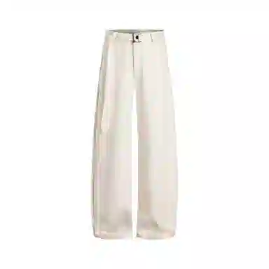 【显高显瘦赠腰带】布客行 美式复古高街潮牌弯刀阔腿轻奢老钱风回潮纯色百搭长裤子宽松舒适高级慵懒垂感长休闲裤 男女同款