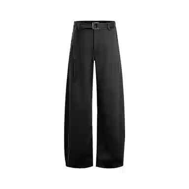 【显高显瘦赠腰带】布客行 美式复古高街潮牌弯刀阔腿轻奢老钱风回潮纯色百搭长裤子宽松舒适高级慵懒垂感长休闲裤 男女同款