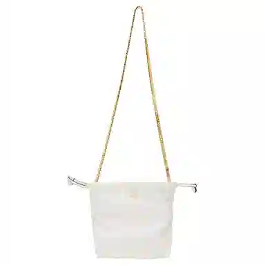 Moschino Logo Drawstring Shoulder Bag White