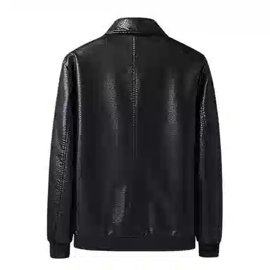 老爷车 秋季男士翻领机车爸爸装春秋成熟稳重休闲外套皮衣 男款