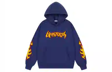 UNA RETA Flame Letter Hoodie Vintage