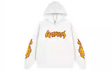 UNA RETA Flame Letter Hoodie Vintage