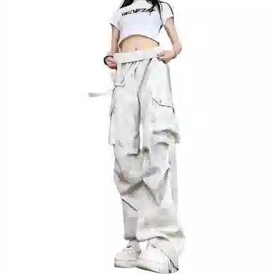 寻星记 扎染潮牌美式复古多口袋伞兵长裤 舒适百搭垂感强 尽显高级痞帅风工装裤 男女同款