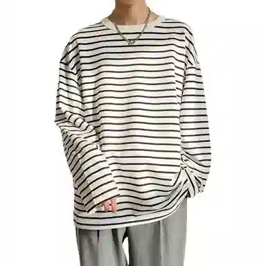 Big Check Black Cat Striped Crewneck Tee