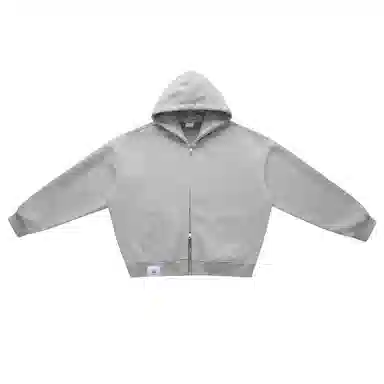 【dme】 日式简约复古休闲宽松重磅港风运动日常户外拉链连帽潮牌口袋百搭纯色长袖上衣秋季情侣外套卫衣 男女同款