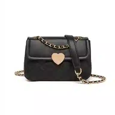 红蜻蜓 爱心设计通勤日常百搭气质小众设计 合成革 单肩包 常规 女款 黑色/咖啡色