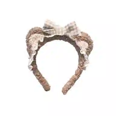 希铃 蝴蝶结猫耳朵可爱#好运 聚酯纤维 发箍 女款