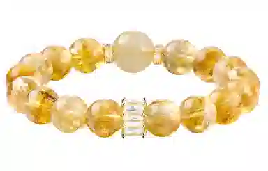 石头记 招财纳福 新中式国风 做个富婆 显白高级感通勤百搭 黄发晶 手串 女款