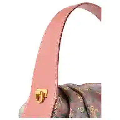 上海故事 福禄祥鸟新中式国风真丝真皮 牛皮 褶皱包手提包 女款 蜜粉色