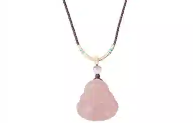 石头记 弥勒佛吊坠锁骨链 佛公项新中式国风设计高级感配饰 诸事顺利 事业上岸 显白贵气高级感通勤百搭 #好运 粉水晶 项链 女款