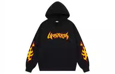 UNA RETA Flame Letter Hoodie Vintage