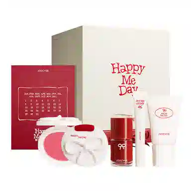 酵色 庆祝线生日系列方形礼盒多用霜+晶冻口红+腮红+冰透唇蜜 易上色玻璃唇气色 彩妆 套装