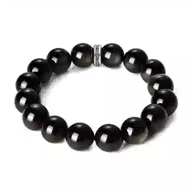 IDEAGEMER Energy Beads Bracelet Black Obsidian