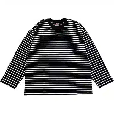 Big Check Black Cat Striped Crewneck Tee