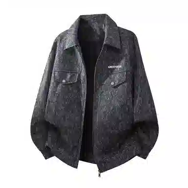 虫小绿 品牌字母麂皮绒休闲潮流百搭大码夹克外套 男女同款