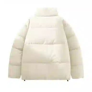 鸭鸭 经典暖冬系列 简约字母印花设计感青少年基础款立领拉链纯色套头学生党好物宽松休闲百搭 防寒保暖显瘦羽绒服 男女同款