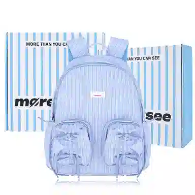 木与石 双肩包女大容量通勤轻便百搭大学生高颜值多格袋小众设计品牌潮流 尼龙 背包书包 女款 蓝色