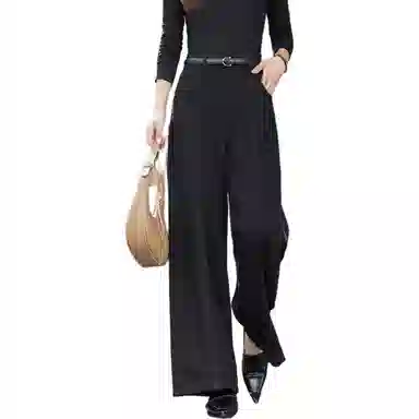 【dme】 秋季设计感立体分割阔腿裤直筒宽松小个子舒适显瘦时尚百搭优雅牛仔裤 女款