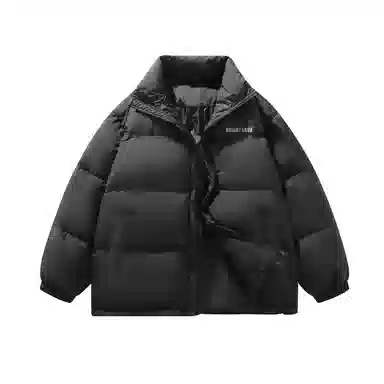 鸭鸭 基础款简约字母印花设计感青少年户外运动防风防水宽松休闲百搭舒适柔软立领高街面包保暖冬季羽绒服 男女同款