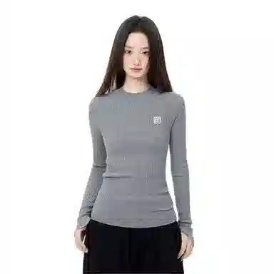 柏黛妃 正肩长袖针织衫修身 女款