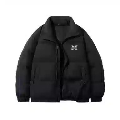 鸭鸭 经典暖冬系列 简约字母印花高级感青少年基础款拉链设计学生党好物宽松休闲百搭 防寒保暖显瘦立领羽绒服 男女同款