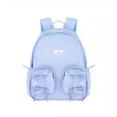 木与石 双肩包女大容量通勤轻便百搭大学生高颜值多格袋小众设计品牌潮流 尼龙 背包书包 女款 蓝色