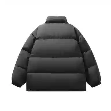 鸭鸭 基础款简约字母印花设计感青少年户外运动防风防水宽松休闲百搭舒适柔软立领高街面包保暖冬季羽绒服 男女同款