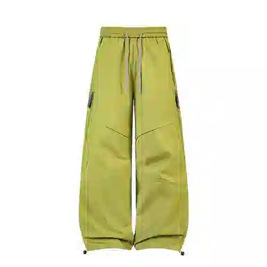 【dme】 美式简约运动裤春秋潮牌松紧抽绳多口袋解构纯色户外登山裤宽松情侣百搭舒适直筒工装长裤子休闲裤 男女同款