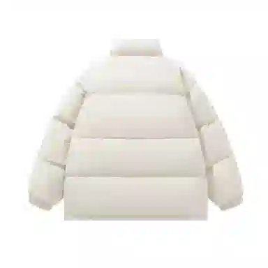 鸭鸭 基础款简约字母印花设计感青少年户外运动防风防水宽松休闲百搭舒适柔软立领高街面包保暖冬季羽绒服 男女同款