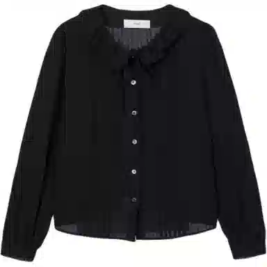 Dunst EXCLUSIVE VINTAGE RUFFLE BLOUSE BLACK