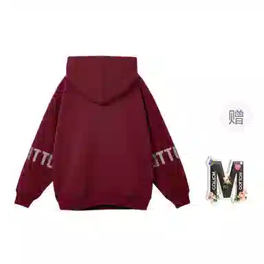 棉购 卡通帽加绒加厚学生纯棉美式慵懒风宽松外套卫衣 女款