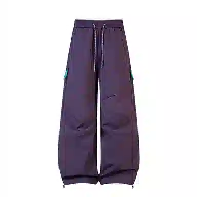 【dme】 美式简约运动裤春秋潮牌松紧抽绳多口袋解构纯色户外登山裤宽松情侣百搭舒适直筒工装长裤子休闲裤 男女同款